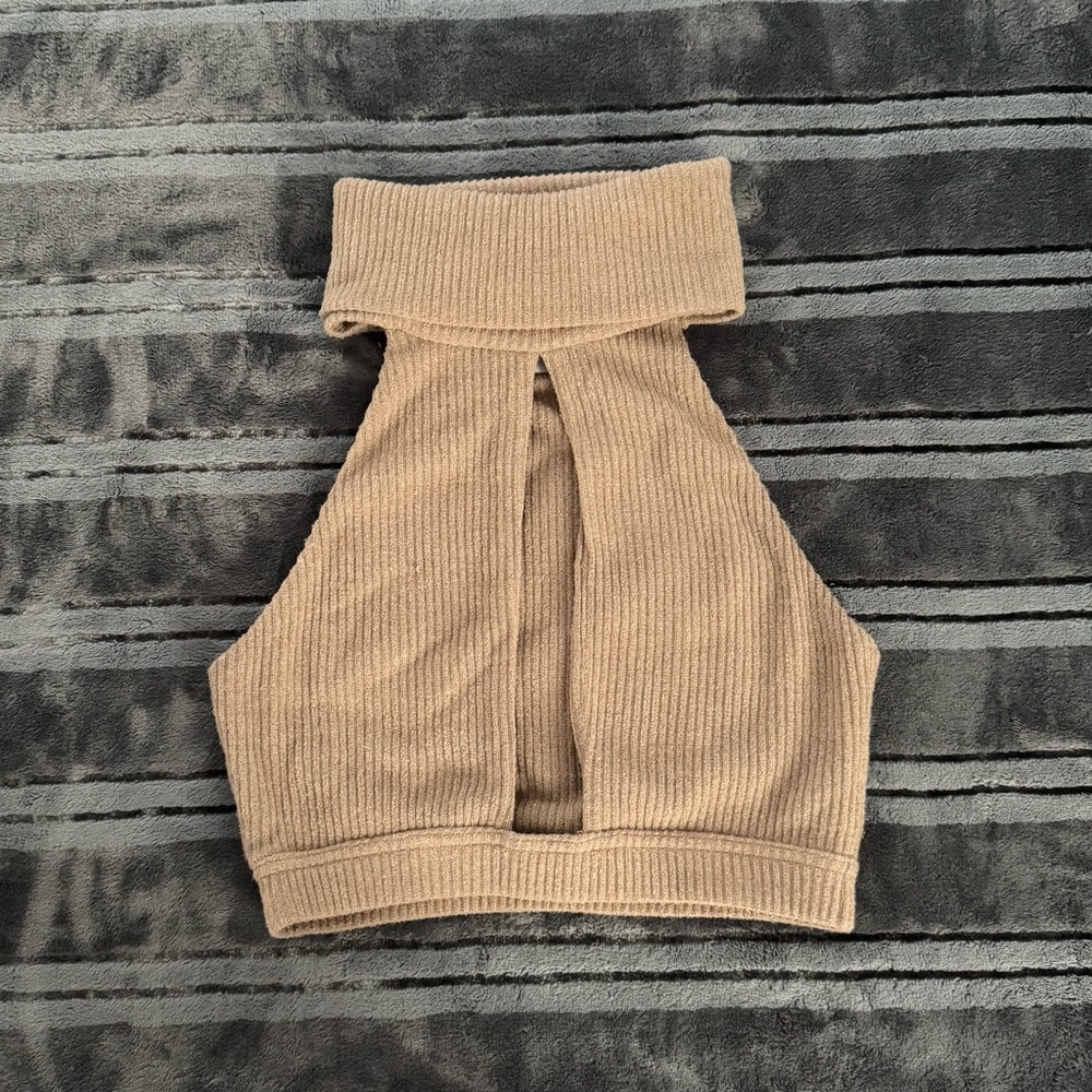 Sabo Skirt Tan Ribbed Crop Top